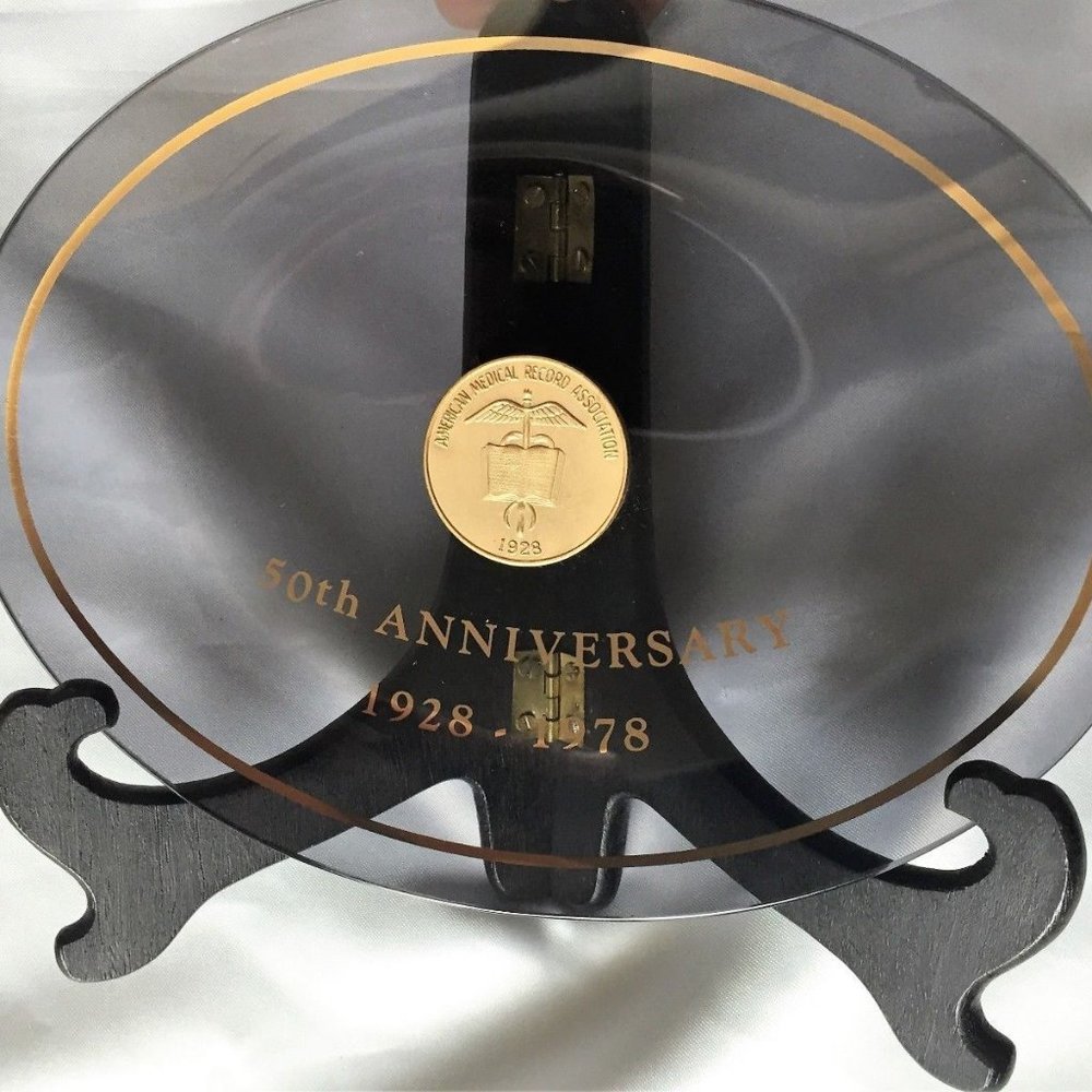 Vintage AMRA American Medical Record Association Award 50th Anniversary Plaque